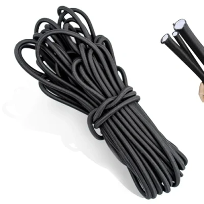 Image de 4 mm x 10 m Tendeur Elastique Noir Cordon Corde pour Bache Sangle Résistant Sandow,Corde Extensible en Caoutchouc, D&#039;extension Camping