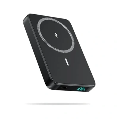 Image de HETP Batterie Externe Magnétique sans Fil 10800mAh, PD 20W Charge Rapide Power Bank Mag Safe avec USB C Entrée &amp; Sortie écran LED Chargeur Portable Compatible iPhone 16/15/14/13 Serie Nior