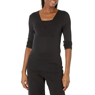 Image de Amazon Essentials Haut de maternité à col en V Femme, Noir, XL