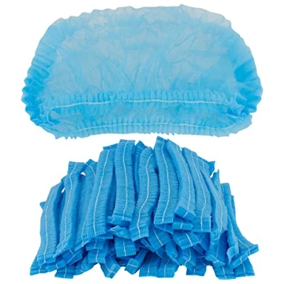 Image de B well Feather Charlotte Cheveux Jetable Lot de 100 Bonnets Jetables Respirants et Résistants avec Bande élastique (bleu)