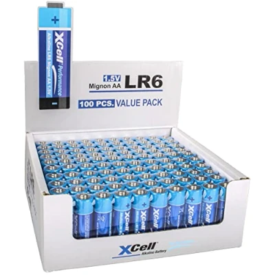Image de Xcell Lot de 100 Piles alcalines 1,5 V Mignon