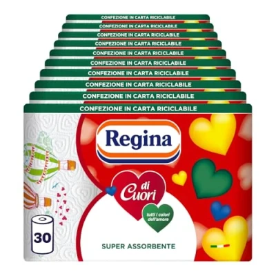 Image de Regina di Cuori Lot de 30 rouleaux papier essuie tout