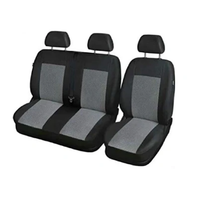 Image de VNVIS Housses de Sieges universelles, Housse Couverture Couvre pour Camion Camionnette Van Bus 2 + 1 Noir Gris