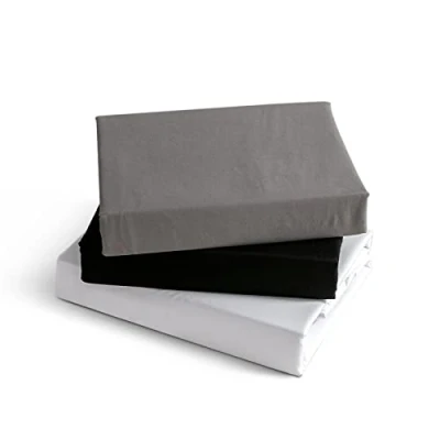 Image de Kono Drap Housse Noir 180x200cm en Microfibre brossée avec Poche de 30 cm Profondeur Doux et Respirant