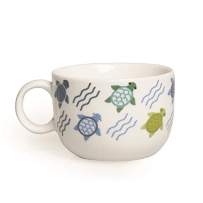 Image de Excelsa Animals Tasse Thé, 200 ML, Porcelaine, Blanc Tortue 8.5x8.5x6 cm Blanc/Multicolore