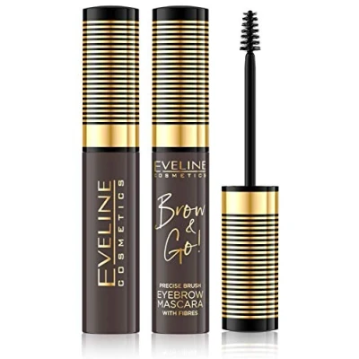 Image de Eveline Cosmetics Brow&amp;Go! Mascara sourcils aux fibres épaississantes, 6 ml, n 02 Dark