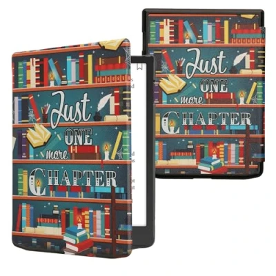 Image de kwmobile Étui Compatible avec Pocketbook InkPad 4 / Color 3 2 Vivlio Coque à Rabat magnétique Tablette eReader Similicuir Multicolore