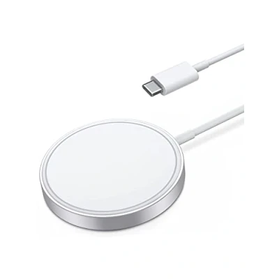 Image de Apple MagSafe,iPhone Rapide Chargeur magnétique 15W,Certifié MFI sans Fil Compatible avec iPhone 14/14 Plus/14 Pro/14 Pro Max/13 Series,12 Series,AirPods 2 Silver