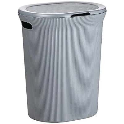 Image de TATAY Panier à linge Baobab, Capacité 40L, Polypropylène, Sans BPA, Avec Couvercle, Gris Anthracite. Dimensions : 41 x 33 50 cm