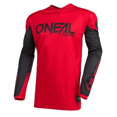 Image de O&#039;NEAL Maillot Motocross Enduro Matière Respirante, Protection rembourrée des Coudes, conçu pour Une liberté de Mouvement maximale Element Threat Adulte Rouge/Noir Taille M