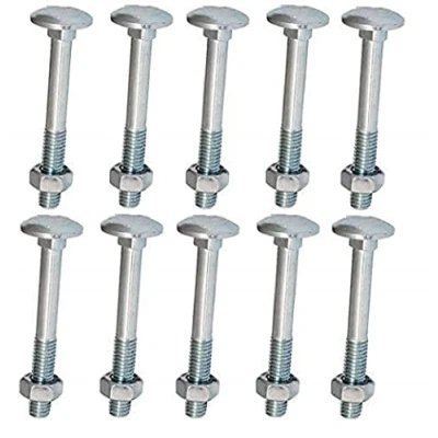 Image de Bulk Hardware bh04824 Carriage Boulon et écrou ZP M6 x 75 mm Argent (Lot de 10)