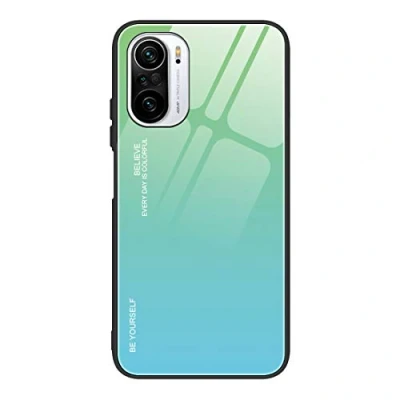 Image de GOGME Coque pour Xiaomi Poco F3 / Mi 11i 5G Coque, Étui en Verre Gradient Color Back Cover Trempé Résistant aux Rayures Case, Souple Silicone TPU Anti Rayure, Choc Housse(6)