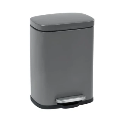 Image de WENKO Poubelle à pédale Leno Easy Close Gris avec système d&#039;abaissement automatique