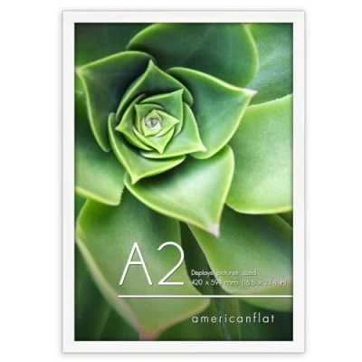 Image de Americanflat Cadre photo A2 Blanc MDF avec Plexiglass Poli Format Horizontal et Vertical pour Mur 41,9x59,4 cm