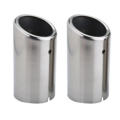 Image de EBTOOLS pour embout échappement 6 canule echappement 2 chrome tail pipe for volkswagen 2017 Paire d&#039;embouts d&#039;échappement voiture, embouts de silencieux