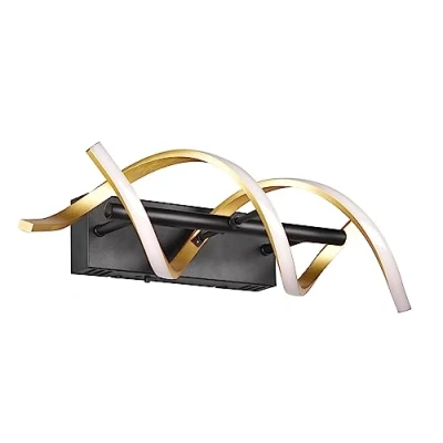 Image de Trio, Applique, Sequence incl. 1 x LED,SMD,22,0 Watt,2300+3000+4000K,2800 Lm. Plastique, Blanc, Corps: Aluminium, Laiton mat L:13,5cm, H:47,0cm, P:20,0cm DIP Switch