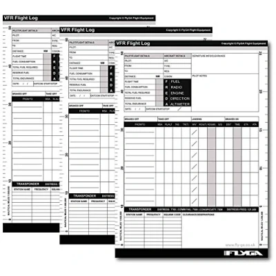 Image de Lot de 3 fiches journal bord pour pilote d’avion avec PPL(A), LAPL, PPL H) et CPL Format A5
