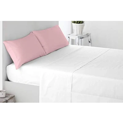 Image de Miracle Home Housse de coussin douce et confortable, deux pièces, coton 50 % polyester, rose, 135 cm