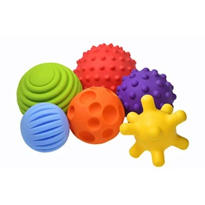 Image de FANCY FancyBaby Kit de 6 Balles Sensorielles pour Bébé Jouet d’éveil Premier Âge Jeu Bain Multicolore et Texturé Développement la Motricité Massage
