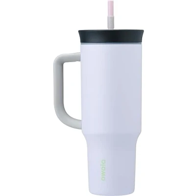 Image de Owala Gobelet de voyage isotherme à triple couche en acier inoxydable avec couvercle résistant aux déversements, paille et poignée transport, sans BPA, 1,2 L, violet (lapin hop)