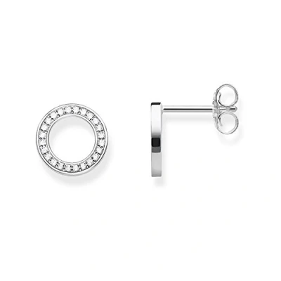 Image de Thomas SABO Boucles d&#039;oreilles silvercoloured/white, Femme, Taille: One Size, Silver coloured/white