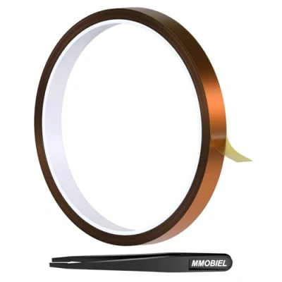 Image de MMOBIEL Ruban Adhésif (12mm x 30m) Polyimide Résistant à la Chaleur pour Sublimation de Pressage Thermique Haute Température ESD HVAC Electronique Soudure Impression 3D etc.
