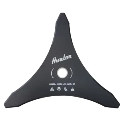 Image de Avalon Disque 3 Pointes 300 x 3,0 mm pour débroussailleuse Universelle, Lame Couper Les Mauvaises Herbes denses telles Que arbustes ou
