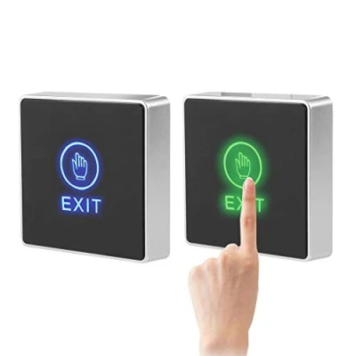 Image de Bouton de Sortie Interrupteur Déverrouillage Porte, Commutateur avec Lumière LED, Panneau Capteur Tactile NO/COM Contrôle d&#039;Accès Sortie.