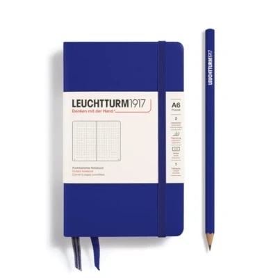 Image de LEUCHTTURM1917 372358 Carnet Pocket A6, Couverture rigide, 187 pages numérotées, Ink, pointillé