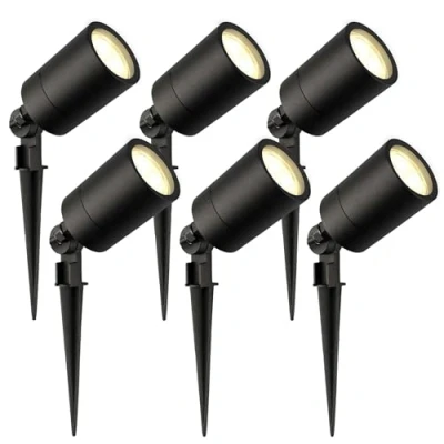 Image de Ledvion 6X Spots à Piquer LED, 2700K, Noir, 5W, IP65, avec Connexion Rapide