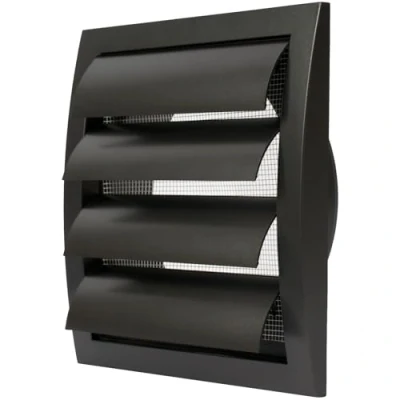 Image de Grille d&#039;aération anthracite de 15,2 cm avec écran antiparasitaire intégré et bride, anthracite, couvercle conduit CVC, capuchon d&#039;échappement
