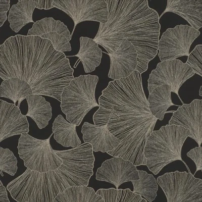 Image de papier peint intissé 462234 Botanical jungle 53 x 1005 cm Rasch Selection Or Noir
