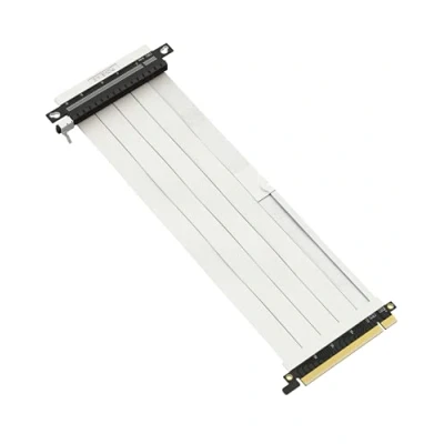 Image de LINKUP Ultra PCIe 4.0 X16 Câble Riser [Testé sur RTX4090 RX6950XT x570 B550 Z690] Blindé à Très Haut Débit Support Vertical Jeux PCI Express Gen 4┃Prise GPU Inversée (27cm) Conçu pour ITX┃Blanc