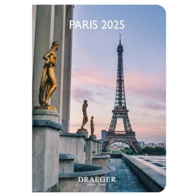 Image de DRAEGER Paris Agenda de Poche 2025 11,5 x 16 1,2 cm Grille janvier à décembre Couverture rigide marque page 7 langues 1 semaine sur 2 pages Papier certifié FSC®