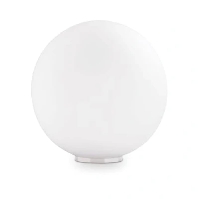 Image de Ideal Lux 009155 MAPA TL1 D20, Monture en Métal Finie Nickel Mat. Diffuseur Sphérique Verre Blanc Souffléet Acidifié, E27, 60 W