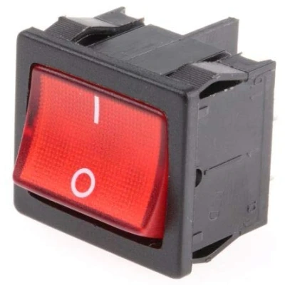 Image de Teensy Marquardt 1805.7110 Interrupteur à bascule éclairé bipolaire marche/arrêt (DPST), marche/arrêt, 10 A, rouge, IP 40