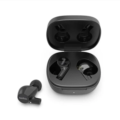 Image de Belkin Écouteurs sans fil, écouteurs SoundForm Rise True Wireless Bluetooth 5.2, certification IPX5 : résistance à la sueur et l’eau, basses profondes pour iPhone, Galaxy, Pixel autres Noir