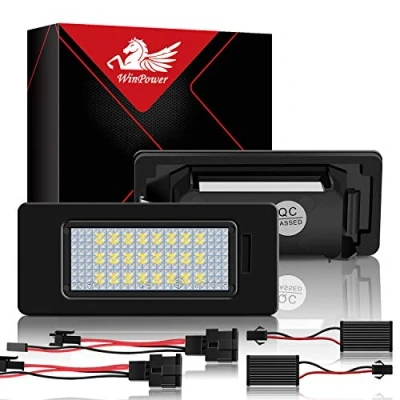 Image de WinPower LED Éclairage plaque immatriculation auto ampoules super brillant CanBus Pas d&#039;erreur 6000K xénon blanc froid 18 SMD Feux arrière, 2 Pièces