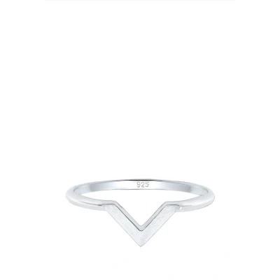 Image de Elli GEO Vform Basic MATT Minimal Trend Bague, Femme, Taille: 54, Silber