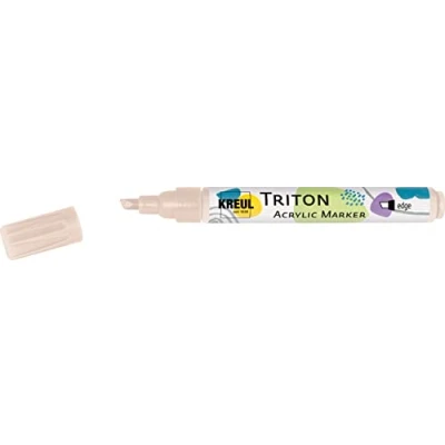Image de KREUL 17831 Triton Acrylic Marker edge, beige, pointe biseautée, épaisseur de trait env. 1 à 4 mm, base d&#039;eau, marqueur acrylique pour décorer le papier, bois, la pierre, etc.