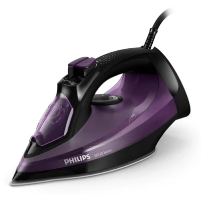 Image de Philips 5000 Series Fer vapeur, Puissance de 2 400 W Débit vapeur continu 45 g/min, Système anticalcaire intégré, Effet pressing 180 g, SteamGlide Plus (DST5030/80)