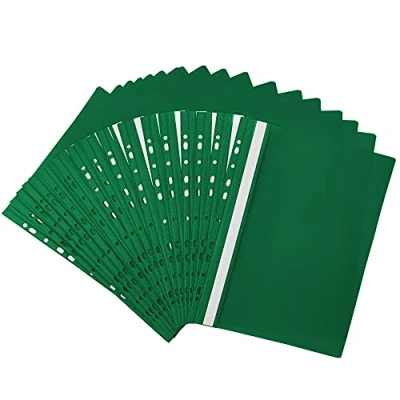 Image de Netuno 20x chemise à lamelle perforée vert A4 dossier rapide levier en plastique classeur de présentation avec couverture transparente