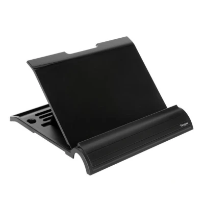 Image de Targus Support pour ordinateur portable antimicrobien Ergo pliable avec 3 positions pratiques anti dérapant sangle câbles Noir, AWE802AMGL