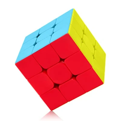 Image de ROXENDA Cube de Vitesse 3X3 Speed Cube, Stickerless Magique Facile à Tourner et Lisser Speedcube Tourne Plus Vite Que l&#039;original (3x3x3)
