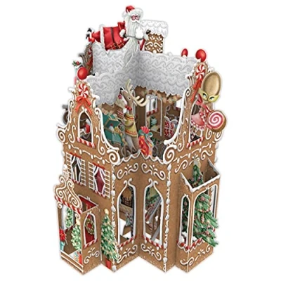 Image de Paper D&#039;Art Carte de vœux Noël pop up 3D en forme maison pain d&#039;épices