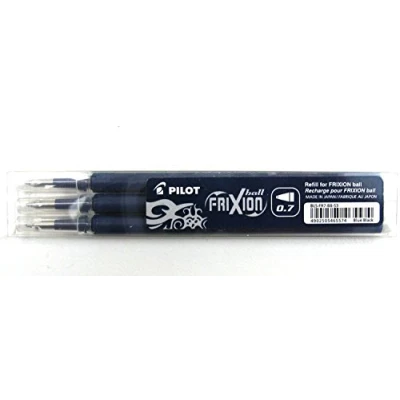 Image de PILOT Lot de 2 Sets 3 Recharges pour roller FRIXION BALL BLS FR7 Bleu Noir