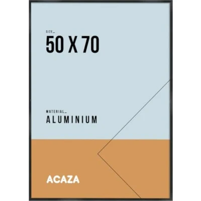 Image de ACAZA Cadre photo solide, de taille 50 cm x 70 cm, Aluminium, Plexiglas, Bordure noire