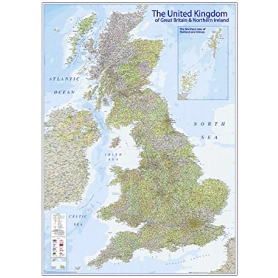 Image de Close Up Carte Grande Bretagne 2020 Maps in MINUTESÃƒÃÙ (140cm x 100cm)