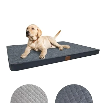 Image de Odolplusz Lit orthopédique pour chiens de grande taille, coussin taille moyenne et matelas avec housse lavable, graphite, 100 x 70 7 cm