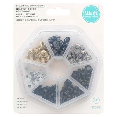 Image de We R Memory Keepers Eyelets 140/Pkg Metallic W/Storage Case, Métal